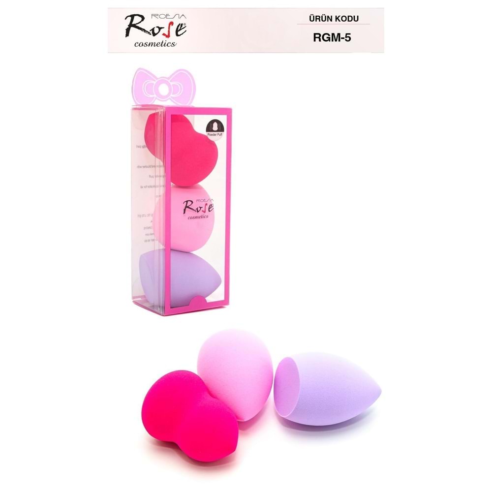 ROSE 3 LÜ MAKYAJ SÜNGERİ